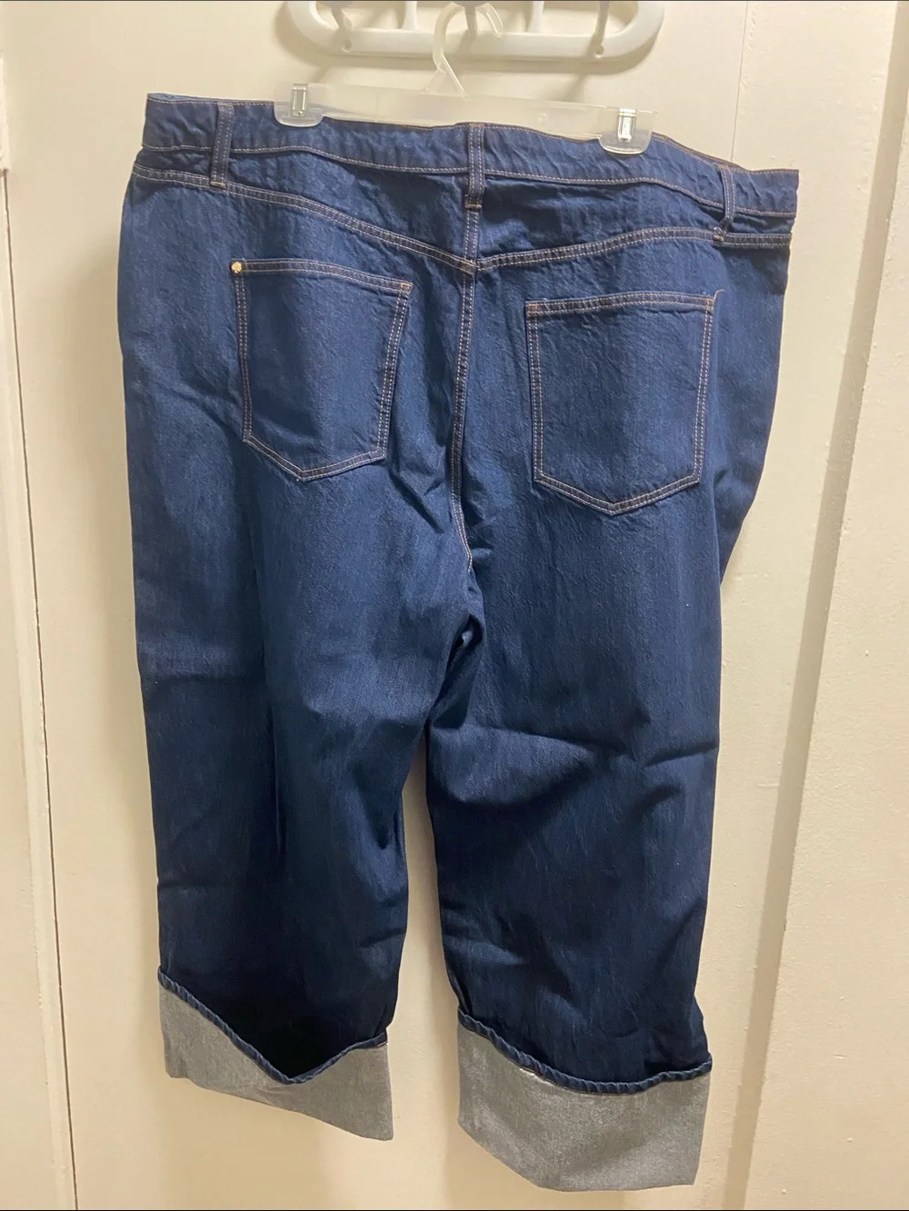 kate spade Indigo Wide-Leg Cuffed Jeans